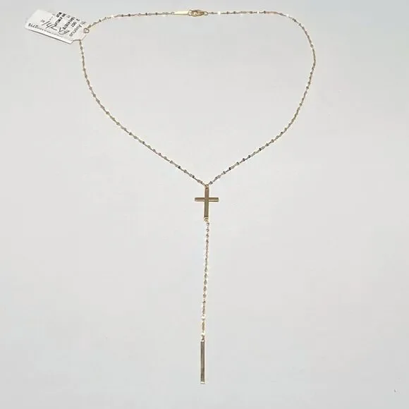 Lana Petite Cross Bar Lariat Necklace - Picture 3 of 12